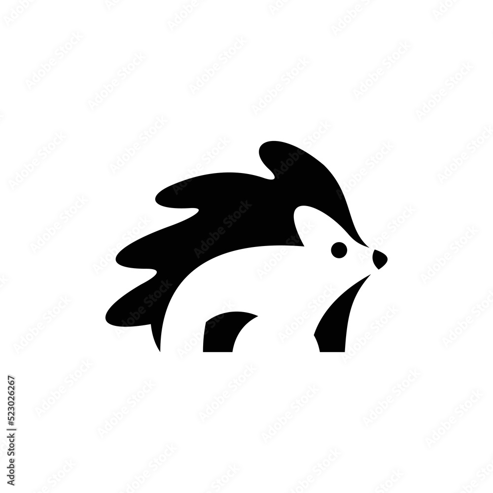 Obraz premium Hedgehog Symbol Logo. Tattoo Design. Vector Illustration, hedgehog logo vector silhouette icon