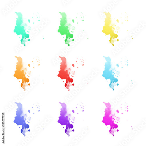 Country map watercolor sublimation backgrounds set on white background. Malawi