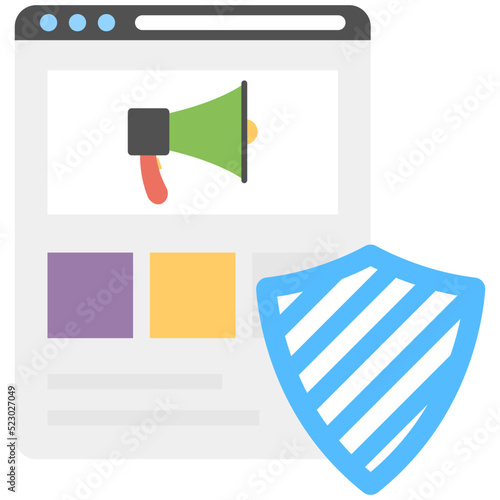 Online Marketing Privacy Flat Icon