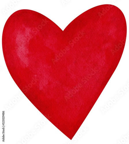 red heart watercolor illustration