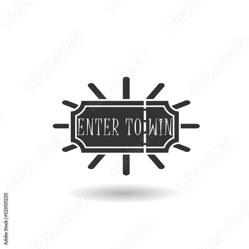 Enter to win ticket icon with shadow