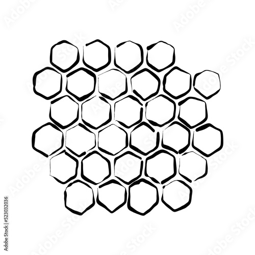 propolis honey comb sketch. hand drawn grunge honeycomb. Black and white image bee wax. Bee honey and propolis doodle vector.