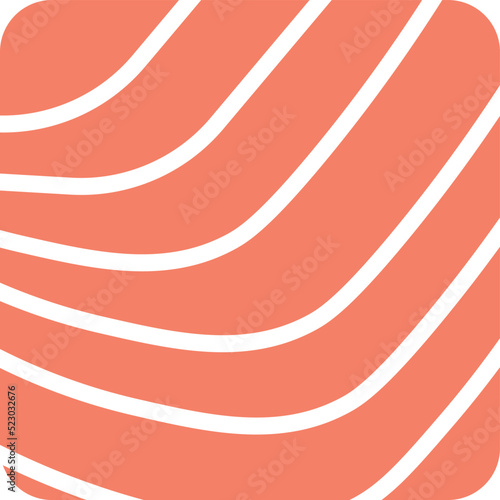 red and white lines. sushi roll. salmon. fish. pink logo. logo for sushi bar.	
