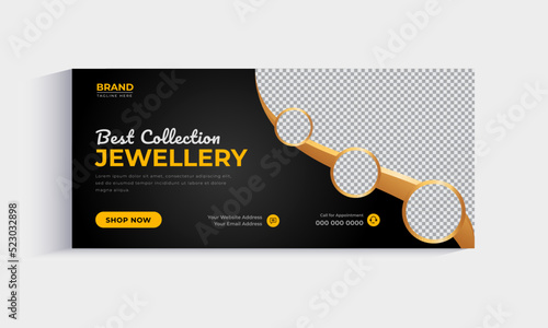 Jewelry social media sale cover or banner template