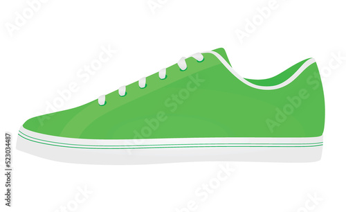 Green sneaker shoe. vector illustration