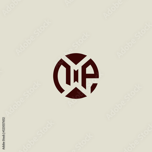 NP circle geometric concept initial design which is good for digital branding or print