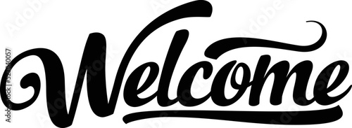 Welcome lettering, welcome sign, vector photo