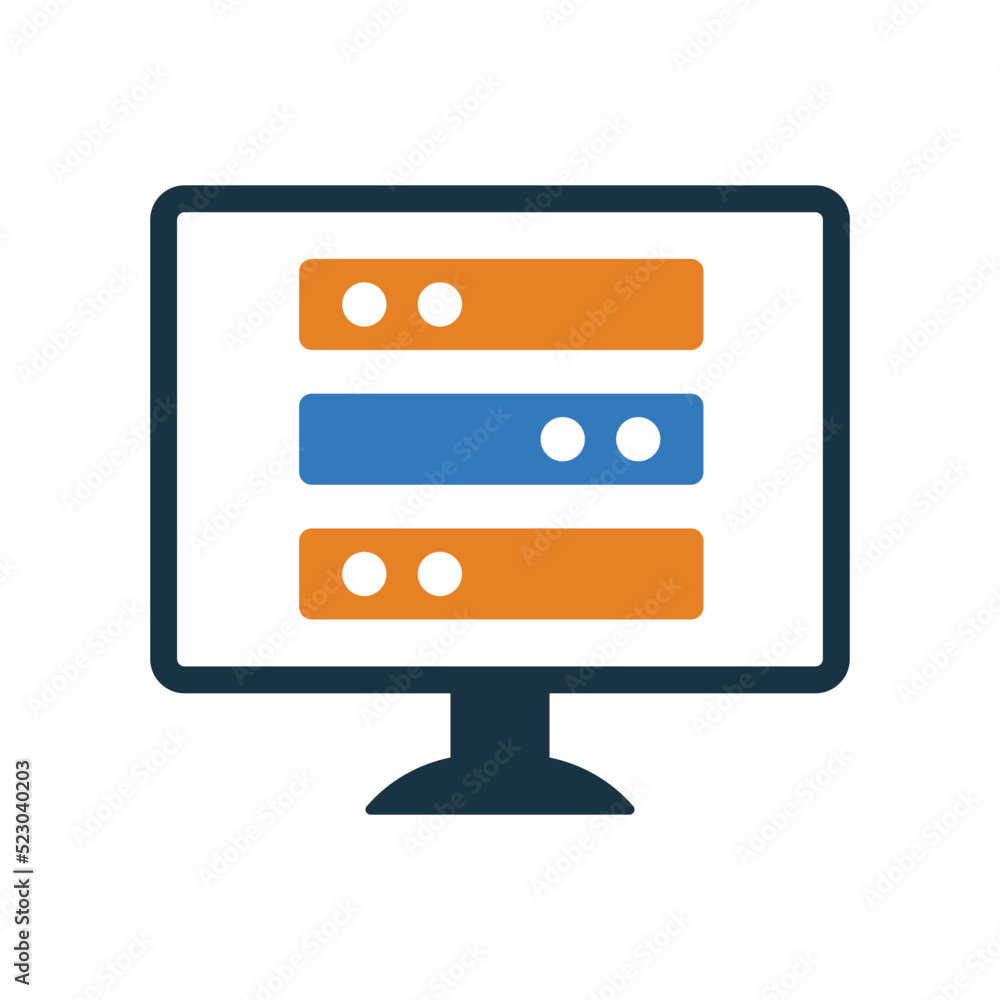 Computer, database, server icon. Editable vector logo. Computer, database, server icon. Editable vector logo.
