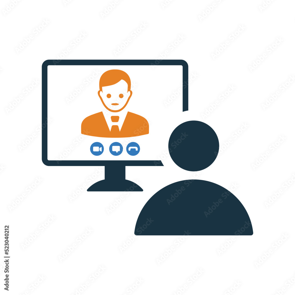 Chat, video call icon. Editable vector logo. Chat, video call icon. Editable vector logo.
