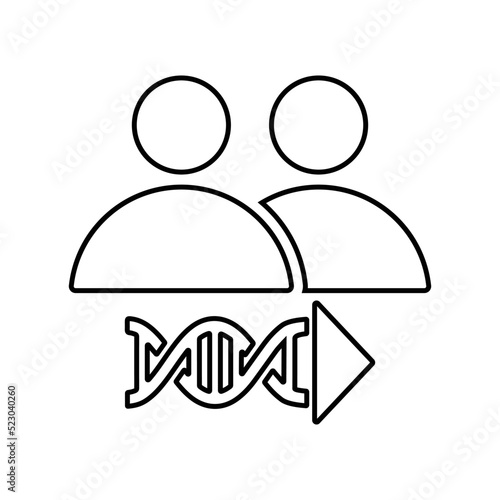 Cloning, genetic, human, replicate line icon. Outline vector.
