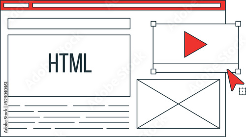 envelope with message.  Site. Modern design concept with flat style. website
Content management system flat illustration.  
technologist
