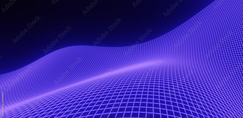 Abstract technology background neon curved pattern of grid 3d render Abstract technology background neon curved pattern of grid 3d render