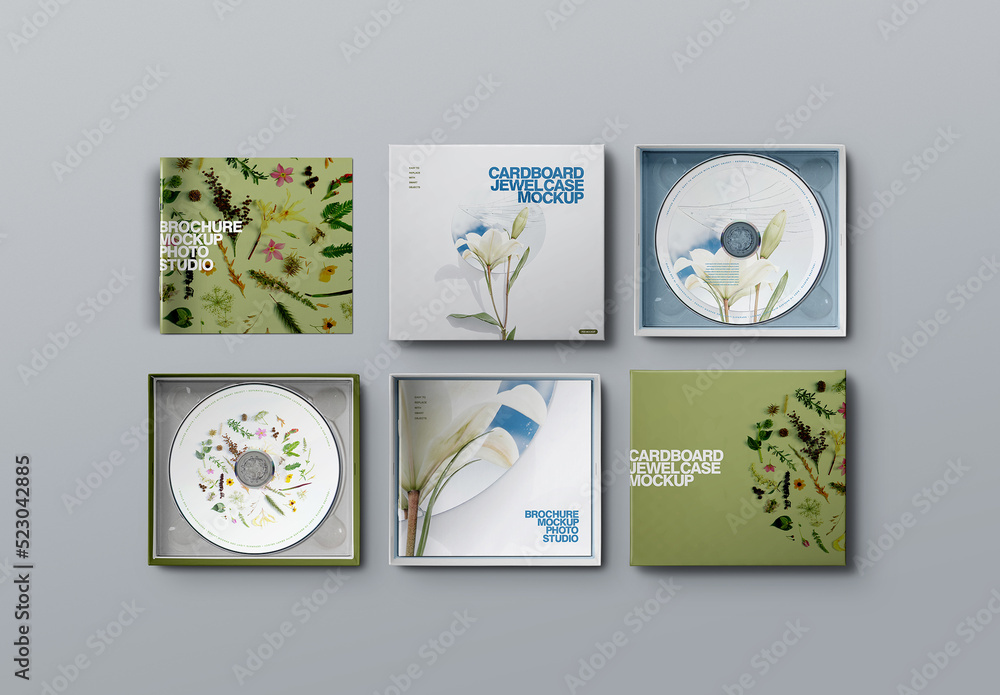 CD Mockup Cardboard Box Jewel Case Stock Template Adobe Stock