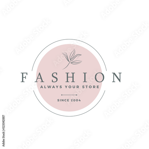 logo for a clothing store. round logo. fashion store. branch. icon. brand. shop. company