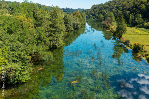 Aerial view of the Dobra River in Croatia photo