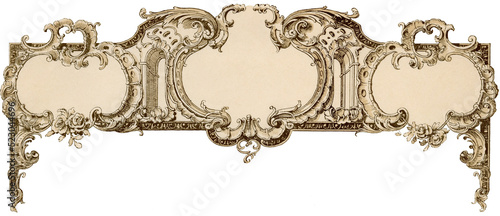 Victorian Heading / Frame / Border Design Complete with Ornate Flourishes and Botanical Design Elements photo