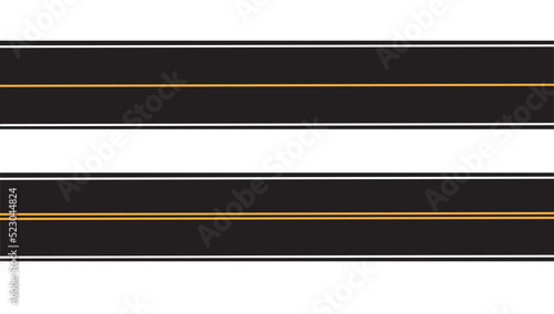 Seamless road with different road markings. Asphalt road. Road, street with asphalt. Straight highway.