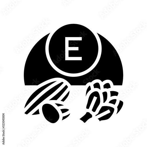 e vitamin glyph icon vector. e vitamin sign. isolated symbol illustration