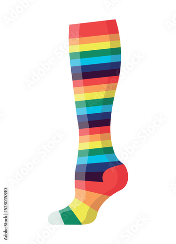 Colorful socks with different print.