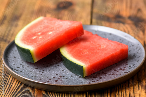 pieces of watermelon on a plate