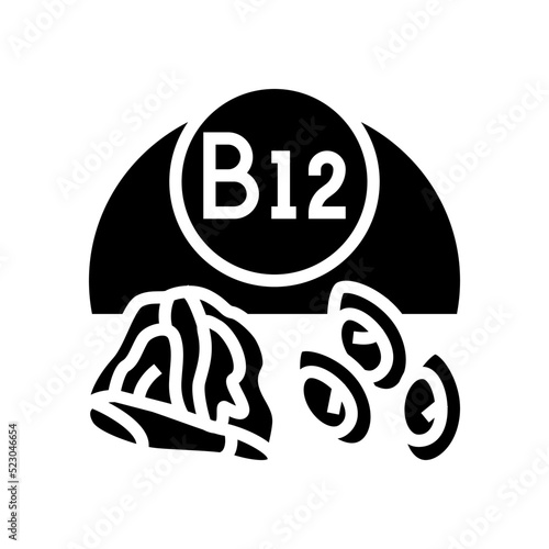 b12 vitamin glyph icon vector. b12 vitamin sign. isolated symbol illustration