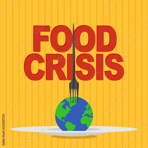 global food crisis, fork stuck in planet earth with map on background, planet on plate, world food crisis due to war and covid 19 pandemic, food export embargo, raw material export ban, planet on fork