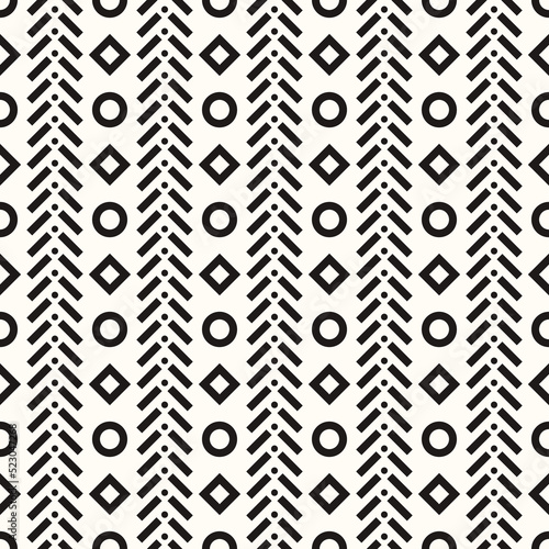 Vector Geometric Abstract Seamless Monochrome Pattern Texture Repeating Background