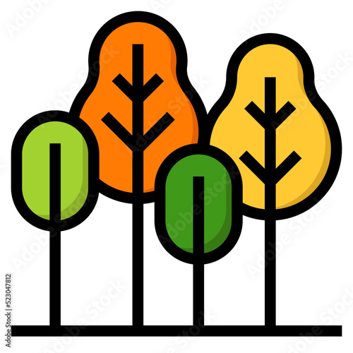 Forest ecology grow plant tree - filled outline icon