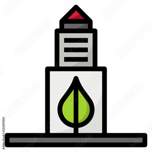 Building ecological green clean ecology - filled outline icon