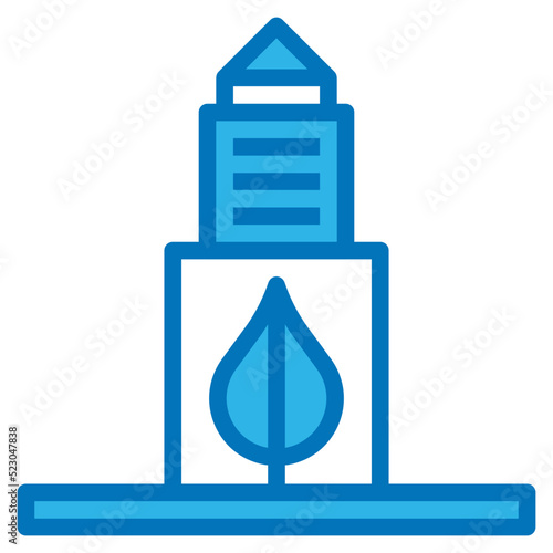 Building ecological green clean ecology - blue icon