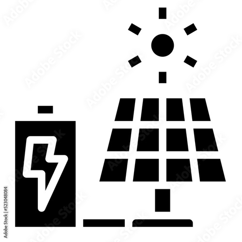 Solar energy cell power ecology - solid icon