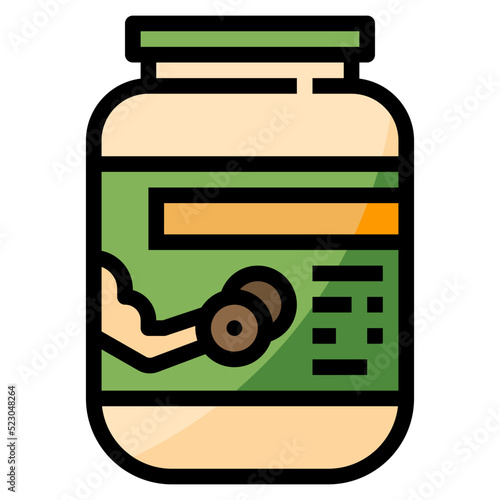 Whey protien muscle diet nutrition - filled outline icon