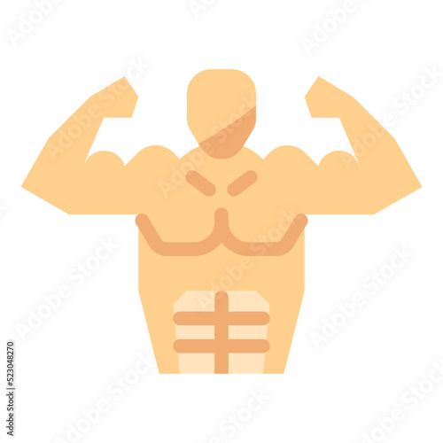 Six pack muscle diet nutrition fitness - flat icon