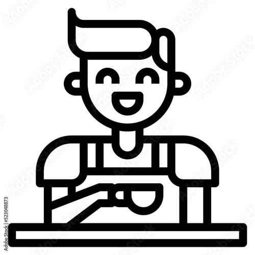 Barista coffee cafe restaurant avatar - outline icon
