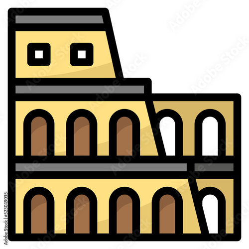 Colosseum antique ancient fighting building - filled outline icon