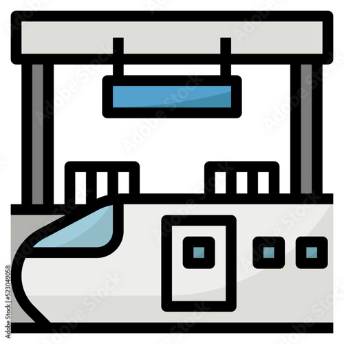 Station train rail platform building - filled outline icon