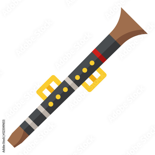 Clarinet music musical instrument - flat icon