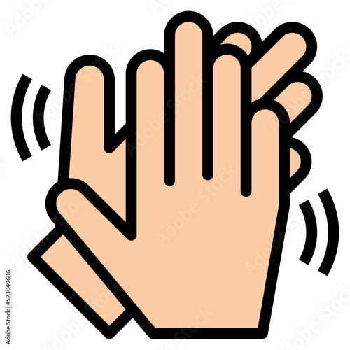 Clap hand music musical instrument - filled outline icon
