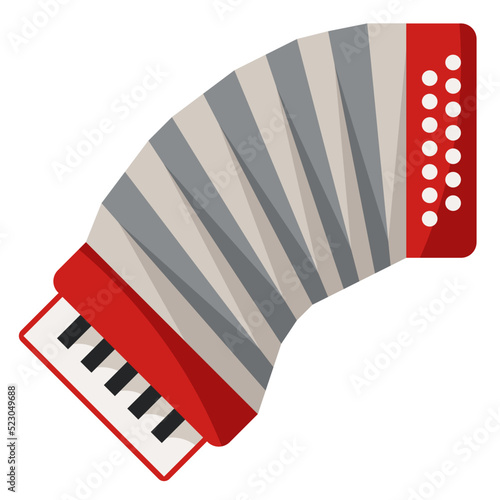 Accordion music musical instrument - flat icon