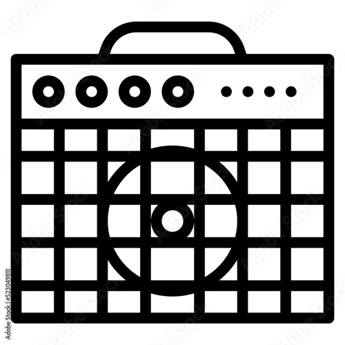 Amp music musical instrument - outline icon