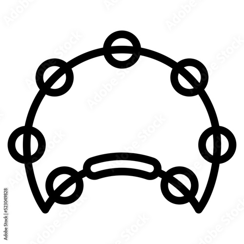 Tambourine music musical instrument - outline icon