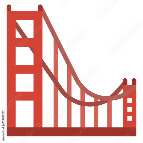 Golden gate bridge san francisco california landmark - flat icon