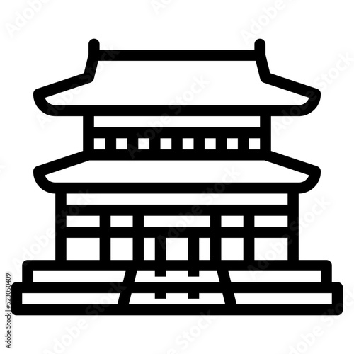 Gyeongbokgung palace landmark korea building - outline icon