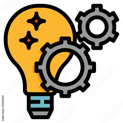 Setting lightbulb gear edit creative - filled outline icon