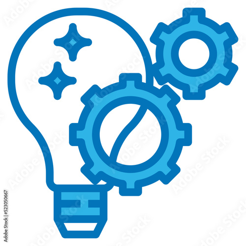 Setting lightbulb gear edit creative - blue icon