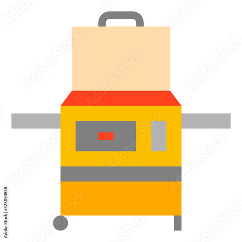 Grill smoked cook meat kitchen - flat icon