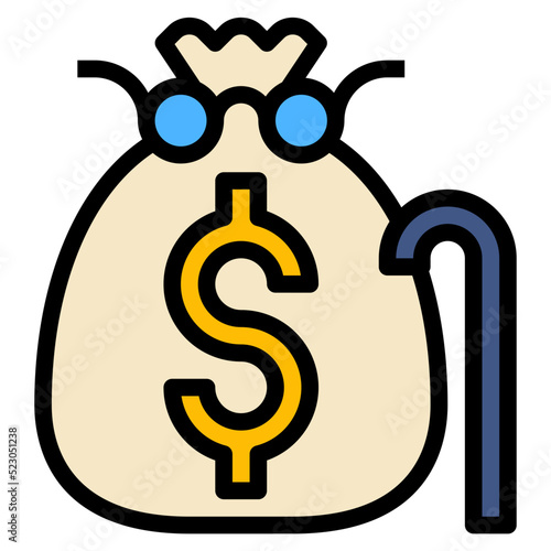 Retirement fund investment insurance old - filled outline icon