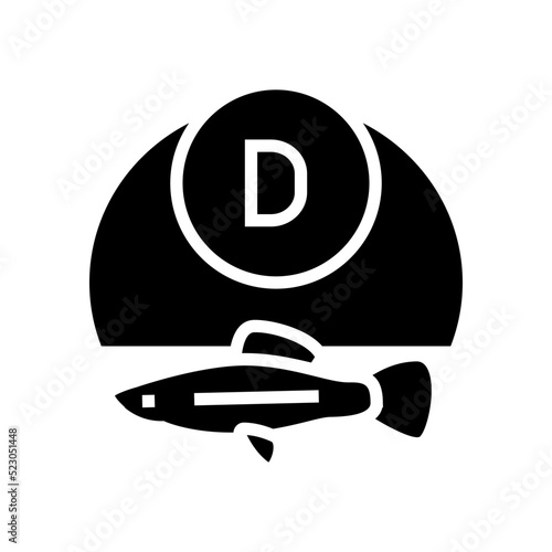 d vitamin fish glyph icon vector. d vitamin fish sign. isolated symbol illustration