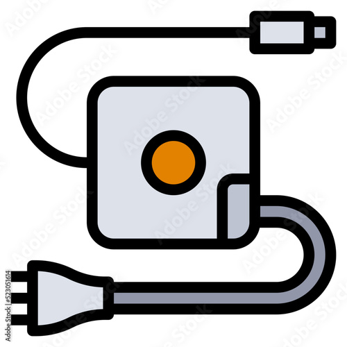 Power adapter source computer accessory - filled outline icon