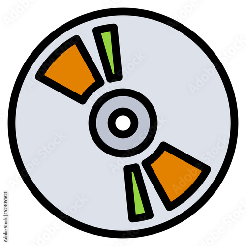 Cd rom dvd computer accessory - filled outline icon